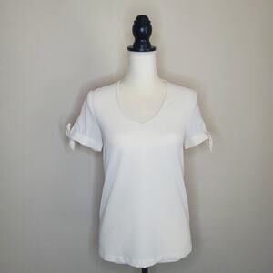 Modcloth White Tie Sleeve Blouse XXS